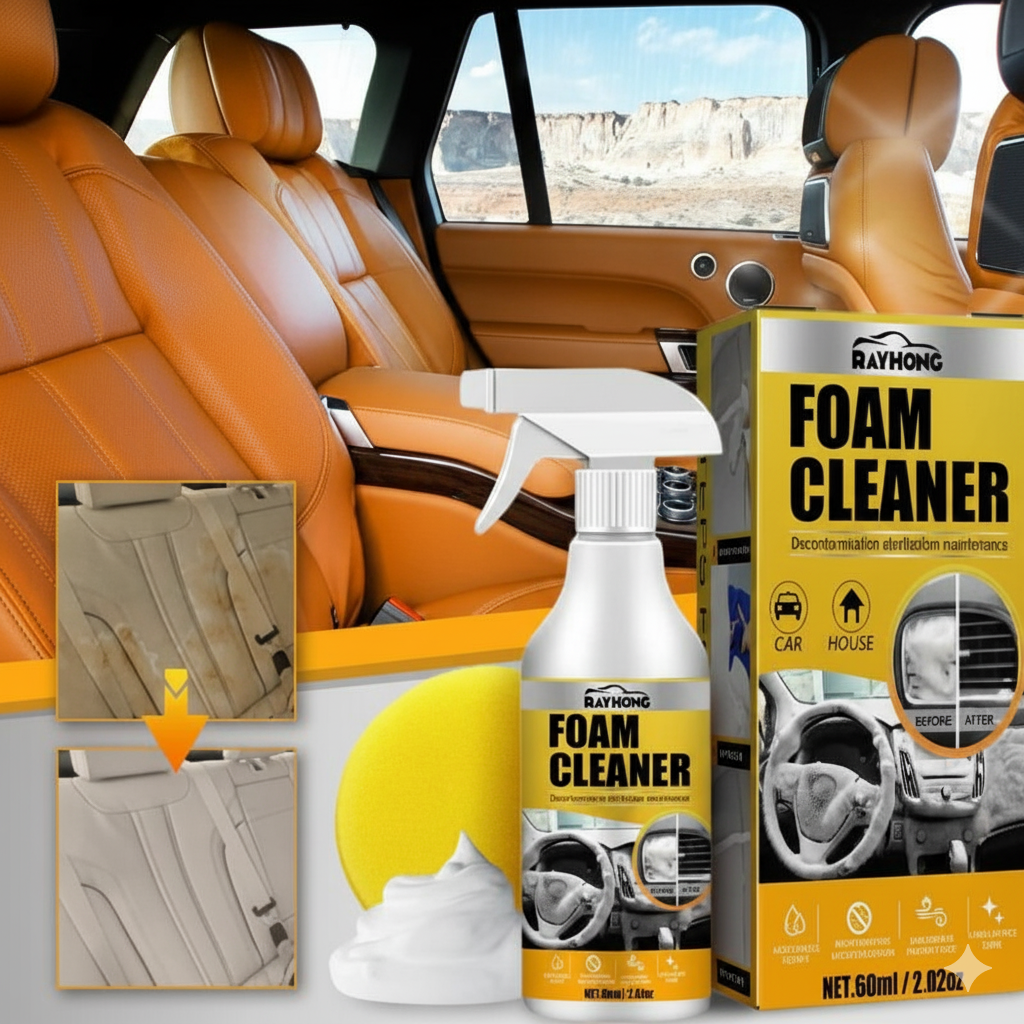 Multi-Purpose Foam Cleaner 60ml – Powerful Car Interior & Home Cleaning Spray | Eco-Friendly Stain Remover
